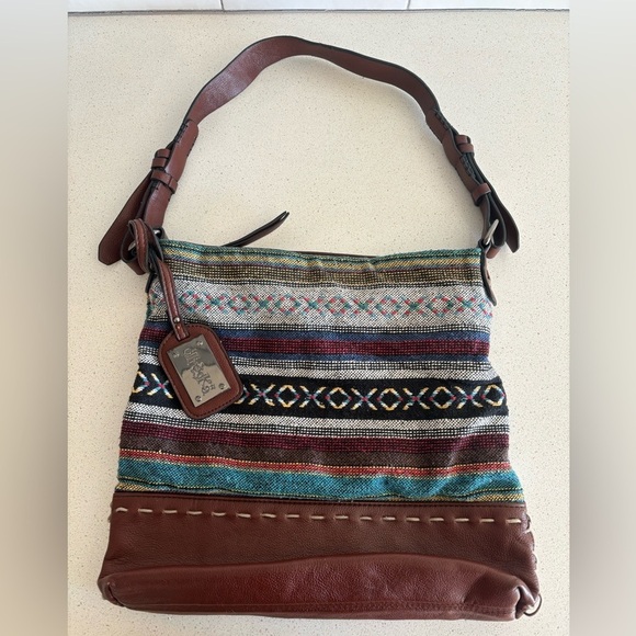 Treska Boho Large Tote Satchel Shoulder Bag Purse Earthtone Embroidered… - Picture 1 of 7